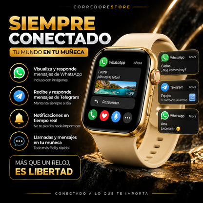 SMARTWATCH SERIE 12 (100 % SUMERGIBLE 💦 RESPONDE WHATSAPP + IMAGENES + TELEGRAM 📱)