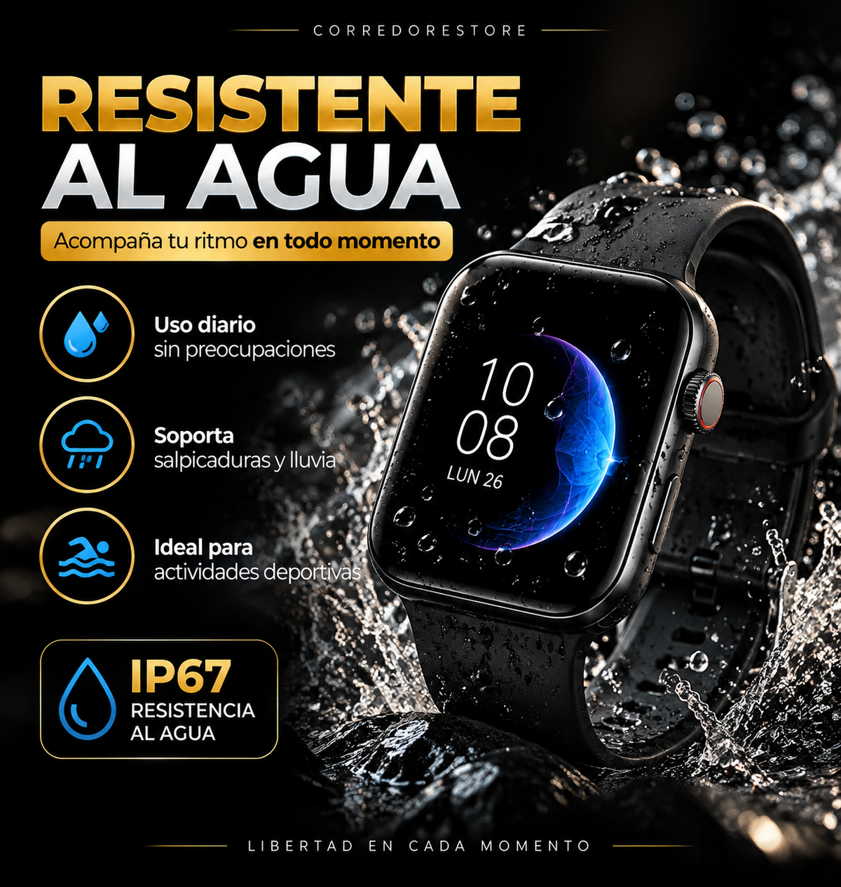 SMARTWATCH SERIE 12 (100 % SUMERGIBLE 💦 RESPONDE WHATSAPP + IMAGENES + TELEGRAM 📱)